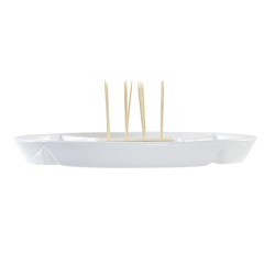 Bandeja de Aperitivos DKD Home Decor Azul Natural Bambú Gres Mediterráneo 23,5 x 23,5 x 7 cm