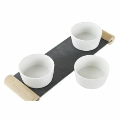 Plateau apéritif DKD Home Decor Blanc Noir Grès Ardoise 33 x 10 x 5,8 cm