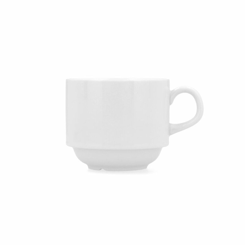 Taza para Infusión Bidasoa Glacial Blanco Cerámica 250 ml (6 Unidades) (Pack 6x)