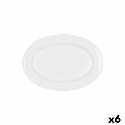 Serving Platter Bidasoa Glacial Ceramic White (26 x 18 cm) (Pak 6x)