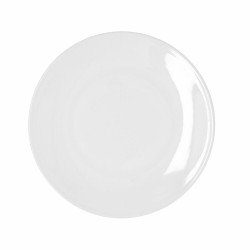 Flat Plate Bidasoa Glacial Coupe White Ceramic 25 cm (6 Units) (Pack 6x)