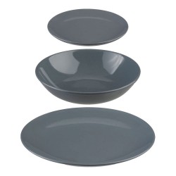 Assietes Secret de Gourmet Céramique Gris (18 Pièces)