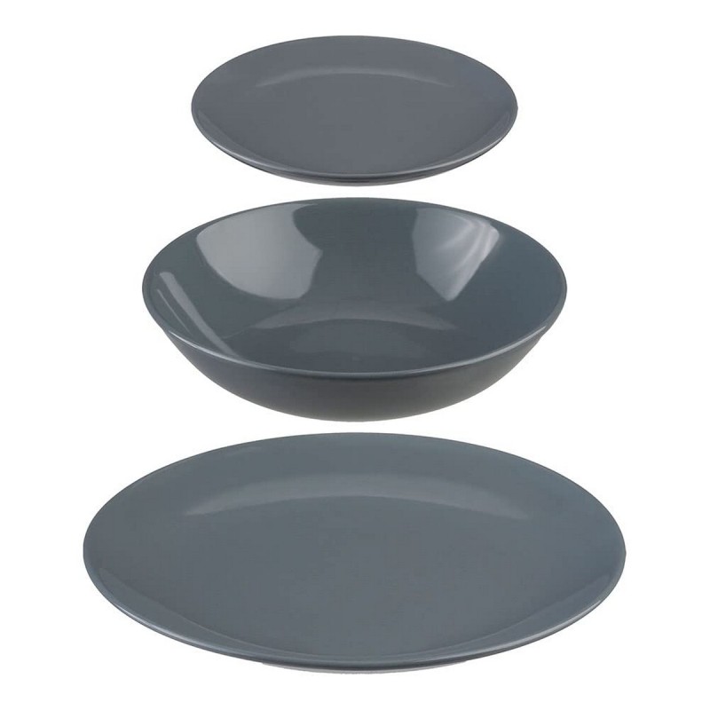 Tableware Secret de Gourmet Grey Ceramic 18 Pieces