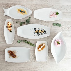 Plat à Gratin Quid Gastro Céramique Blanc (40 x 17,5 x 3,5 cm) (Pack 4x)