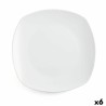 Flat Plate Quid Novo Vinci White Ceramic Ø 26,6 cm 26,6 cm (6 Units) (Pack 6x)