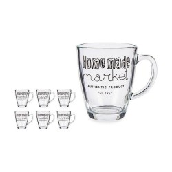 Tasse mug Market Transparent verre (320 ml) (6 Unités)