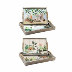 Set of trays DKD Home Decor 40 x 30 x 6 cm MDF Wood (2 Units)