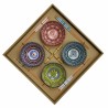 Sushi Set DKD Home Decor Multicolour Bamboo Stoneware Mandala Oriental 34 x 34 x 6,5 cm (12 Pieces)