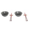 Set de Sushi DKD Home Decor 30 x 21 x 7 cm Negro Gres Oriental (6 Piezas)