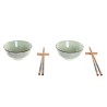 Set de Sushi DKD Home Decor 30 x 21 x 7 cm Verde Azul cielo Gres Oriental (6 Piezas)