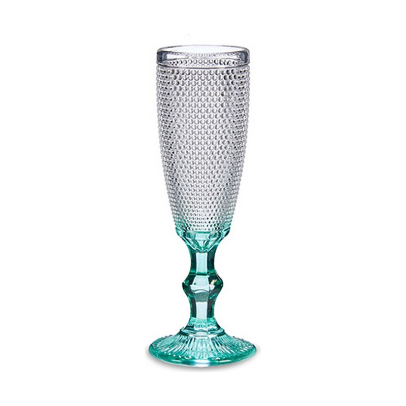 Coupe de champagne Turquoise Points verre 6 Unités (185 ml)