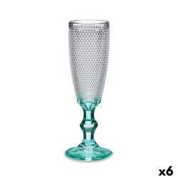 Coupe de champagne Turquoise Points verre 6 Unités (185 ml)