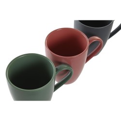 4 Piece Mug Set DKD Home Decor Green Pink Dark grey Stoneware 300 ml 19 x 13 x 31 cm