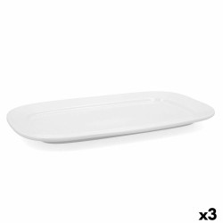 Fuente de Cocina Bidasoa Glacial Blanco Cerámica 36 x 21 cm (3 Unidades) (Pack 3x)