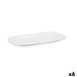 Fuente de Cocina Bidasoa Glacial Blanco Cerámica 31 x 18 cm (6 Unidades) (Pack 6x)