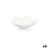 Plateau apéritif Quid Select Blanc Céramique Fleur (6 Unités) (Pack 6x)