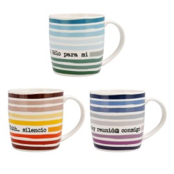 Taza Mug Quid 4u Multicolor Cerámica 330 ml (12 Unidades) (Pack 12x)