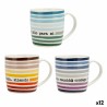 Taza Mug Quid 4u Multicolor Cerámica 330 ml (12 Unidades) (Pack 12x)