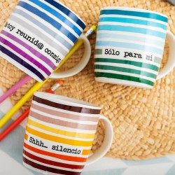 Mug Quid 4u Multicolour Ceramic 330 ml (12 Units) (Pack 12x)