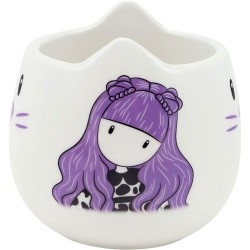 Tasse avec sous-tasse Gorjuss Smitten kitten Blanc Noir Céramique Dessous de verres Tasse