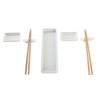 Set de sushi DKD Home Decor 24 x 7 x 2 cm Naturel Blanc Grès Oriental