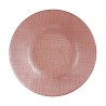 Assiette plate Rose verre 6 Unités (21 x 2 x 21 cm)