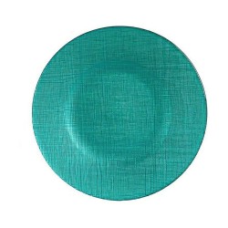 Assiette plate Turquoise verre 6 Unités (21 x 2 x 21 cm)