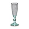 Champagne glass Points Transparent Turquoise Glass 6 Units (185 ml)