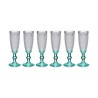 Champagne glass Points Transparent Turquoise Glass 6 Units (185 ml)