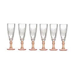 Champagne glass Exotic Crystal Salmon 6 Units (170 ml)