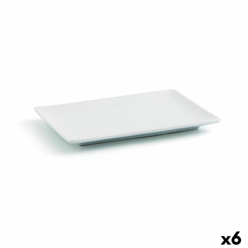 Plateau apéritif Quid Gastro Fun Blanc Céramique 20 x 13 x 2 cm (6 Unités)