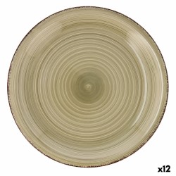 Assiette plate Quid Vita Natura Céramique Vert Ø 27 cm (12 Unités)