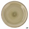 Flat plate Quid Vita Natura Ceramic Green Ø 27 cm (12 Units)