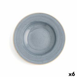 Plato Hondo Ariane Terra Cerámica Azul (Ø 26 cm) (6 Unidades)