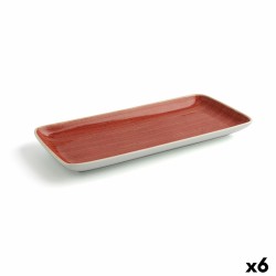 Fuente de Cocina Ariane Terra Rectangular Cerámica Rojo (36 x 16,5 cm) (6 Unidades)