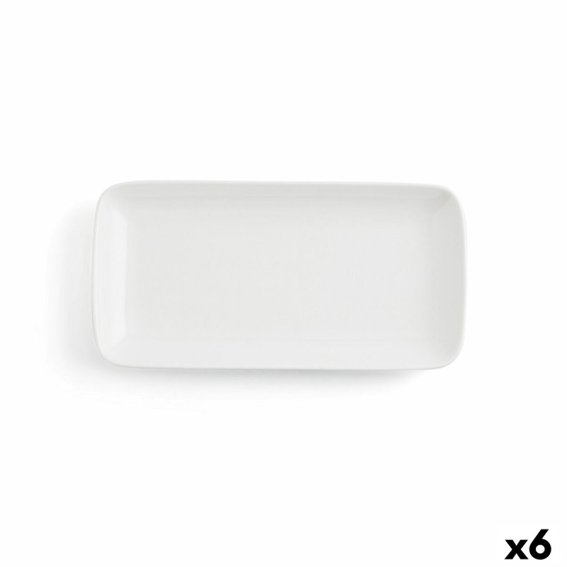 Plat à Gratin Ariane Vital Coupe Rectangulaire Céramique Blanc (28 x 14 cm) (6 Unités)