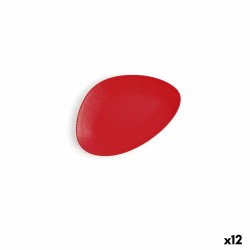 Flat plate Ariane Antracita Triangular Ceramic Red (Ø 21 cm) (12 Units)