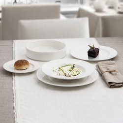 Flat plate Ariane Prime Oval Ceramic White (32 x 25 cm) (6 Units)