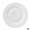 Plate Ariane Prime Espresso Ceramic White 13 cm (12 Units)