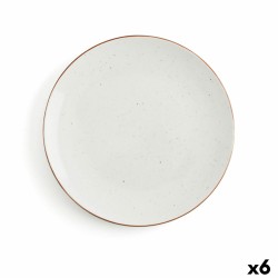 Plato Llano Ariane Terra Cerámica Beige (Ø 27 cm) (6 Unidades)