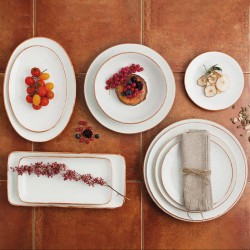 Flat plate Ariane Terra Ceramic Beige (Ø 27 cm) (6 Units)