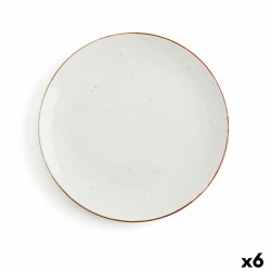 Plato Llano Ariane Terra Cerámica Beige (Ø 29 cm) (6 Unidades)