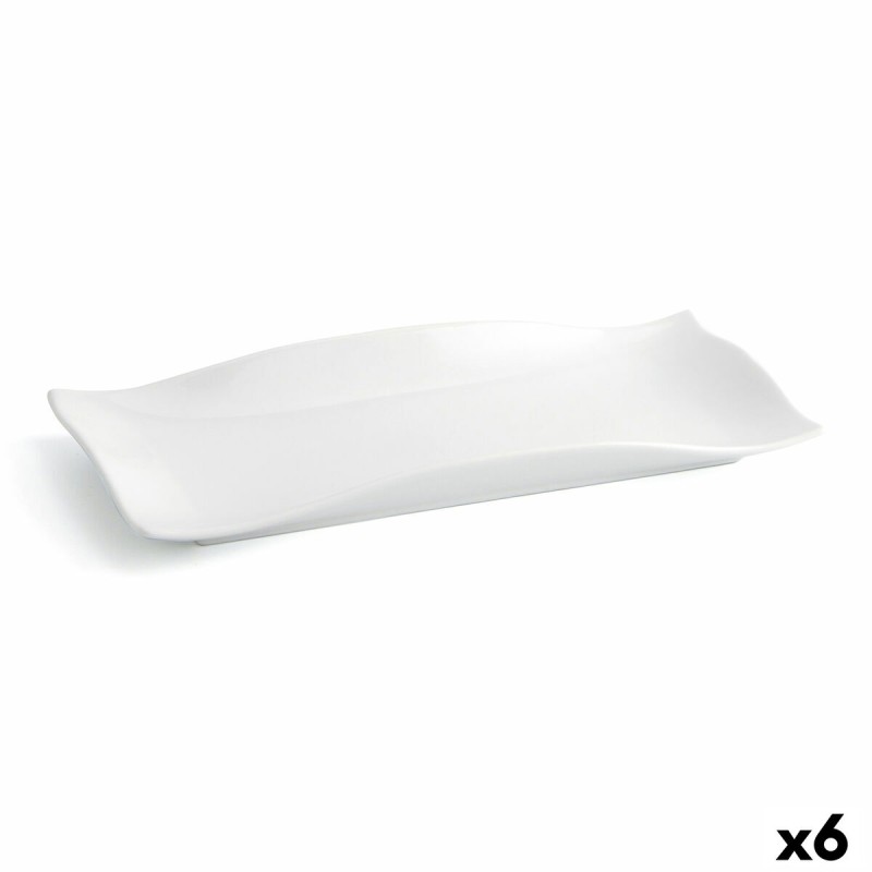 Flat plate Quid Gastro Fun 29,5 x 11 x 3 cm Ceramic White (6 Units)