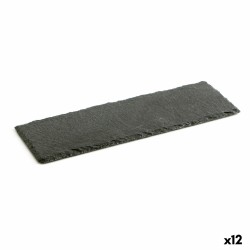 Plateau en Céramique Effet Ardoise Quid Gastro Fun Noir (30 x 10 cm) (12 Unités)