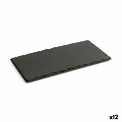 Plateau en Céramique Effet Ardoise Quid Gastro Fun Noir (32 x 17 cm) (12 Unités)