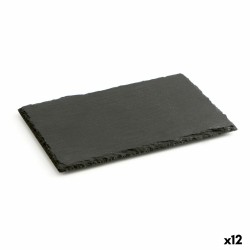 Plateau en Céramique Effet Ardoise Quid Gastro Fun Noir 30 x 20 cm (12 Unités)