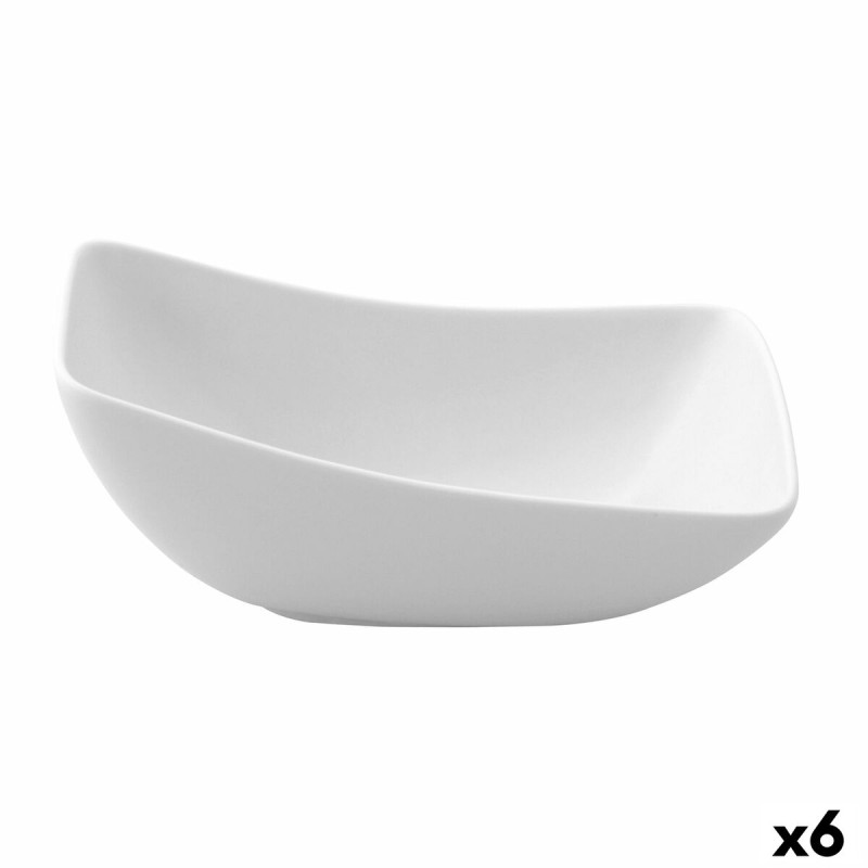 Bol Ariane Vital Carré Céramique Blanc (Ø 14 cm) (6 Unités)