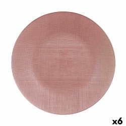 Flat plate Pink Glass (32,5 x 2 x 32,5 cm) (6 Units)