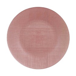 Plato Llano Rosa Vidrio (32,5 x 2 x 32,5 cm) (6 Unidades)