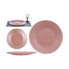 Assiette plate Rose verre (32,5 x 2 x 32,5 cm) (6 Unités)